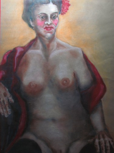 Рисунок под названием "Rosa" - Marijo Ponce Fest, Подлинное произведение искусства, Пастель