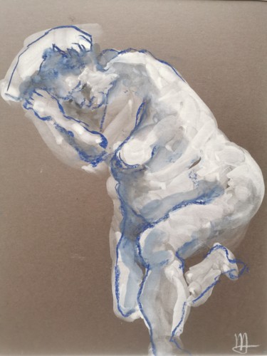 Drawing titled "Repli féminin - Fem…" by Marijo Ponce Fest, Original Artwork, Pastel