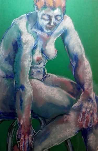 Dessin intitulée "Femme rousse" par Marijo Ponce Fest, Œuvre d'art originale, Pastel