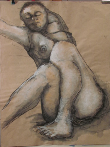 Zeichnungen mit dem Titel "Désarticulée - Disa…" von Marijo Ponce Fest, Original-Kunstwerk, Öl
