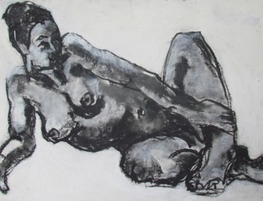 Drawing titled "Caro" by Marijo Ponce Fest, Original Artwork, Charcoal