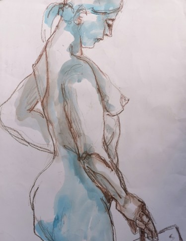 Drawing titled "Véronique" by Marijo Ponce Fest, Original Artwork, Ink