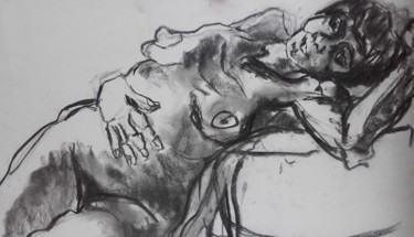 Drawing titled "Repue - Satiated" by Marijo Ponce Fest, Original Artwork, Charcoal