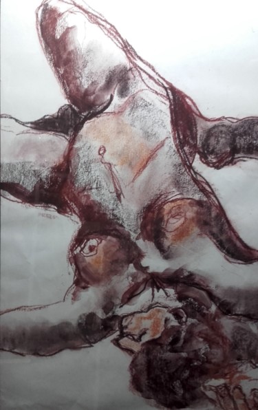 Drawing titled "Simplement nue - Si…" by Marijo Ponce Fest, Original Artwork, Pastel