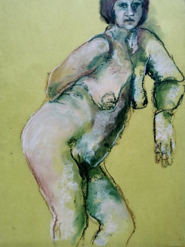 Drawing titled "En décontraction -…" by Marijo Ponce Fest, Original Artwork, Oil