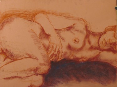 Tekening getiteld "Nude" door Marijo Ponce Fest, Origineel Kunstwerk, Pastel