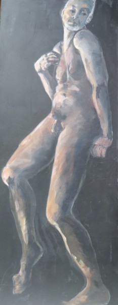 Painting titled "L'homme nu - Naked…" by Marijo Ponce Fest, Original Artwork, Acrylic