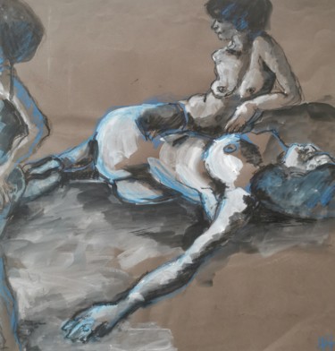 Drawing titled "Total relaxation" by Marijo Ponce Fest, Original Artwork, Acrylic
