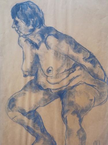 Drawing titled "Siège invisible - I…" by Marijo Ponce Fest, Original Artwork, Charcoal