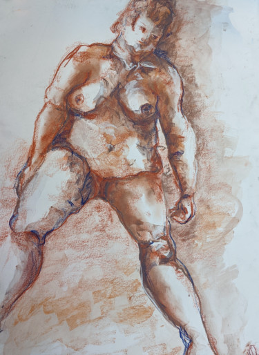 Dessin intitulée "Relâchement - Fully…" par Marijo Ponce Fest, Œuvre d'art originale, Pastel