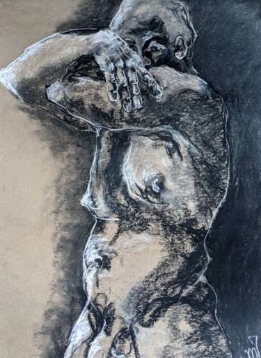 Drawing titled "Caché, moi ? - Hidd…" by Marijo Ponce Fest, Original Artwork, Charcoal