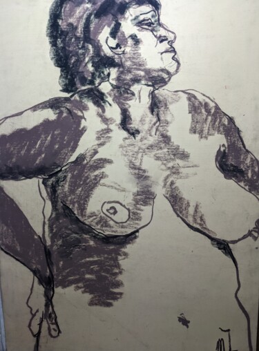 Drawing titled "Comme moi - As me" by Marijo Ponce Fest, Original Artwork, Charcoal