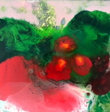 Malarstwo zatytułowany „Red Skin” autorstwa Marika Perros, Oryginalna praca, Olej Zamontowany na Drewniana rama noszy