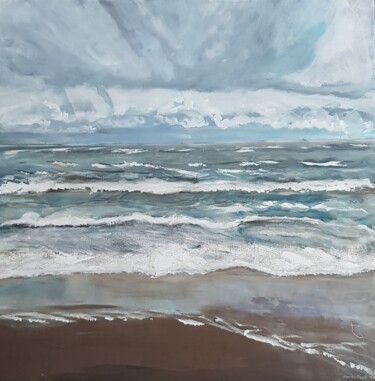 Schilderij getiteld "De Noordzee bij Sch…" door Marike Koot, Origineel Kunstwerk, Acryl