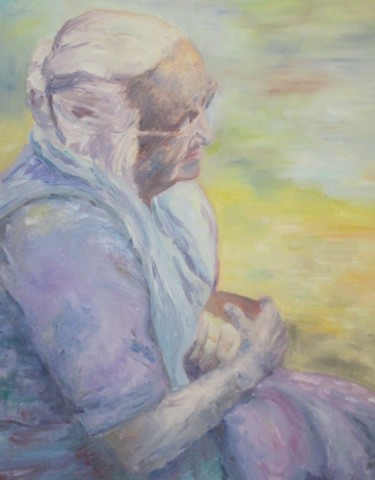 Peinture intitulée "grand-mère" par Marie-Laure Aymoz, Œuvre d'art originale, Huile