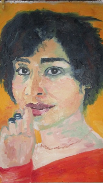 Peinture intitulée "jeune fille" par Marie-Laure Aymoz, Œuvre d'art originale, Huile