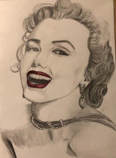 Zeichnungen mit dem Titel "Marilyn Monroe" von Marilena Iorio, Original-Kunstwerk, Bleistift