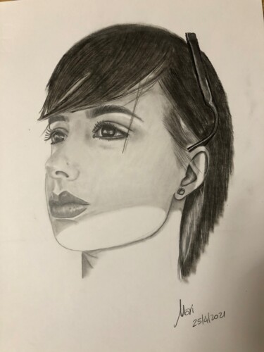 Drawing titled "Gaze" by Marilena Iorio, Original Artwork, Pencil