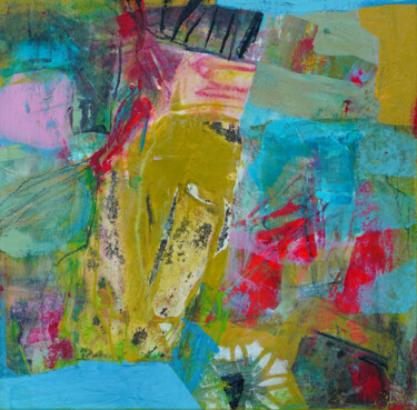 Painting titled "Giardino" by Marilena Zahiu, Original Artwork, Acrylic Mounted on Wood Panel