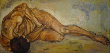 Malerei mit dem Titel "Ethereal Embrace" von Marilena Zahiu, Original-Kunstwerk, Öl Auf Keilrahmen aus Holz montiert