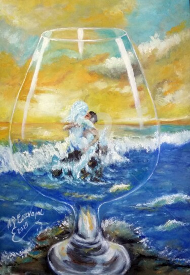 Painting titled "fantasia mirada den…" by Marilo, Original Artwork, Oil