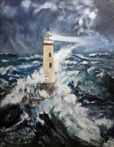 Painting titled "EL FARO" by Marilo, Original Artwork, Oil