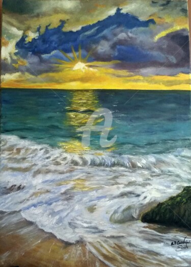 Pintura titulada "amanecer" por Marilo, Obra de arte original, Oleo