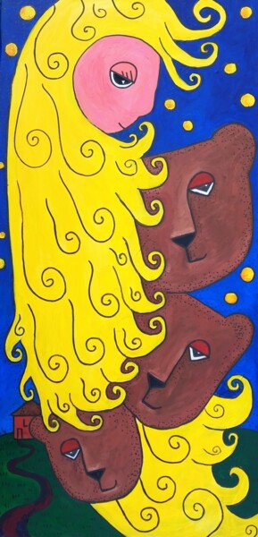 Painting titled "Goldilocks and the…" by Marily Valkijainen, Original Artwork, Acrylic