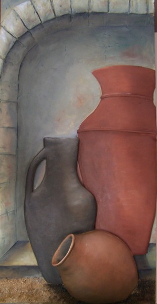 Pintura intitulada "potiches" por Marilyn Bourgois, Obras de arte originais