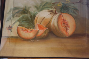 Painting titled "melons" by Marilyn Bourgois, Original Artwork
