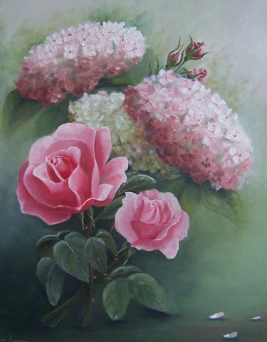 Peinture intitulée "Fleurs d'été" par Marilyn Bourgois, Œuvre d'art originale