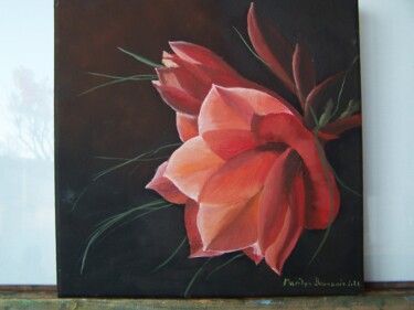 Painting titled "Amaryllis" by Marilyn Bourgois, Original Artwork, Oil