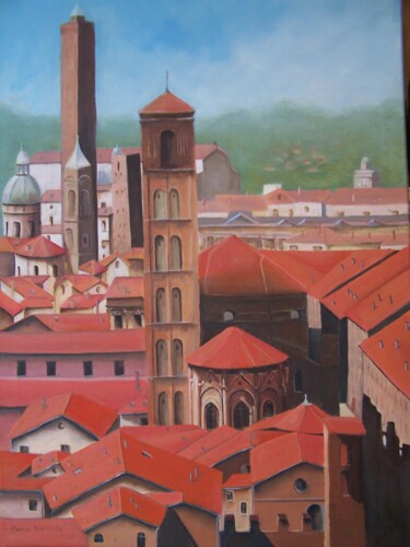 Painting titled "Bologne Italie" by Marilyn Bourgois, Original Artwork, Oil