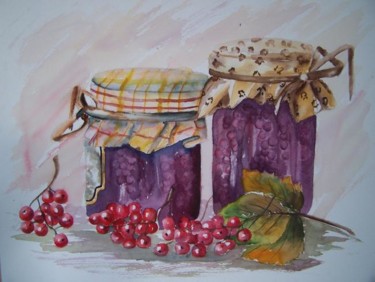Painting titled "confiture" by Marilyn Bourgois, Original Artwork