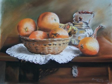 Картина под названием "les oranges" - Marilyn Bourgois, Подлинное произведение искусства