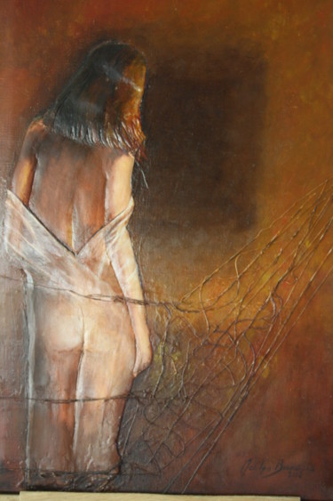Painting titled "mistère" by Marilyn Bourgois, Original Artwork