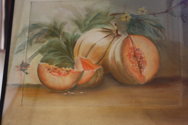 Painting titled "melons" by Marilyn Bourgois, Original Artwork, Other