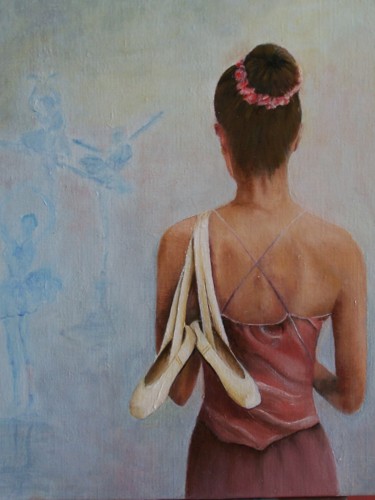 Painting titled "ballerine" by Marilyn Bourgois, Original Artwork, Oil