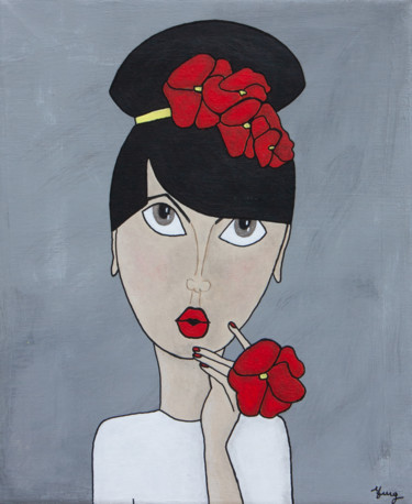 Painting titled "Emma" by Marilyn Cantrel, Original Artwork, Acrylic Mounted on Wood Stretcher frame