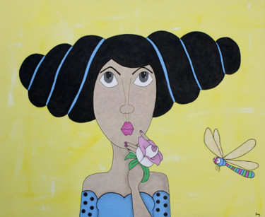 Painting titled "Amigdala" by Marilyn Cantrel, Original Artwork, Acrylic Mounted on Wood Stretcher frame