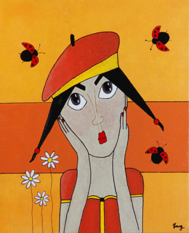 Painting titled "Mathilde" by Marilyn Cantrel, Original Artwork, Acrylic Mounted on Wood Stretcher frame