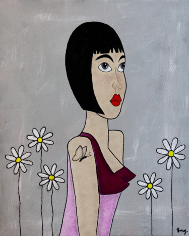 Painting titled "Vanessa" by Marilyn Cantrel, Original Artwork, Acrylic Mounted on Wood Stretcher frame