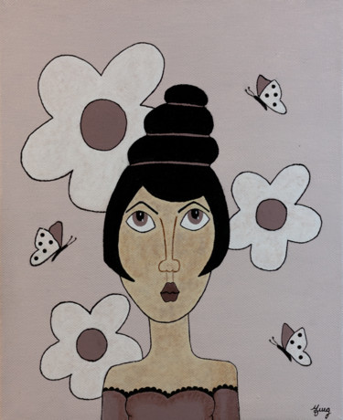Картина под названием "Eva" - Marilyn Cantrel, Подлинное произведение искусства, Акрил Установлен на Деревянная рама для нос…