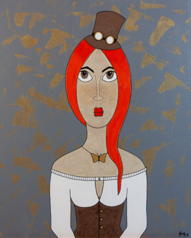 Painting titled "Charlotte" by Marilyn Cantrel, Original Artwork, Acrylic Mounted on Wood Stretcher frame