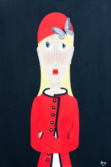 Peinture intitulée "Inès" par Marilyn Cantrel, Œuvre d'art originale, Acrylique Monté sur Châssis en bois