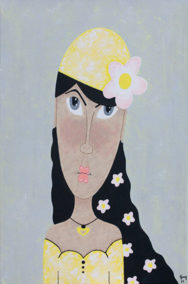 Painting titled "Claudia" by Marilyn Cantrel, Original Artwork, Acrylic Mounted on Wood Stretcher frame
