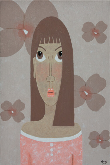 绘画 标题为“Valentine” 由Marilyn Cantrel, 原创艺术品, 丙烯 安装在木质担架架上