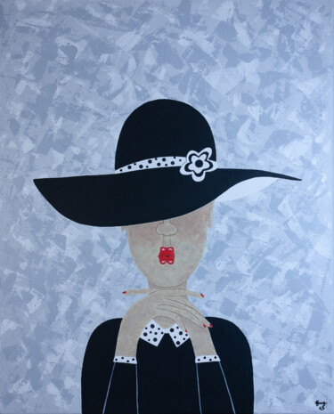 Картина под названием "Amandine" - Marilyn Cantrel, Подлинное произведение искусства, Акрил Установлен на Деревянная рама дл…