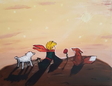 Painting titled "Tableau petit prince" by Marilyn, Original Artwork, Acrylic