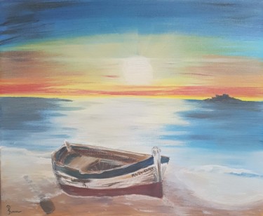 Painting titled "Barque catalane" by Marilyn, Original Artwork, Acrylic